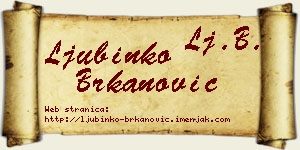 Ljubinko Brkanović vizit kartica